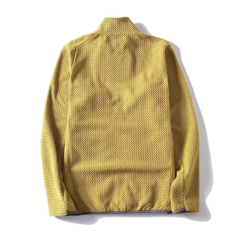 Lerchen-Fleecejacke: Warm, Modisch, Stehkragen-Design für alle Jahreszeiten, Wandern und Bergsteigen - Unisex mit trendigem Wellenmuster.