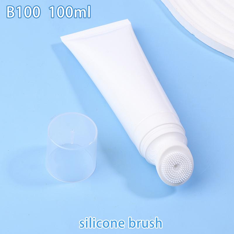 20/50/80100G Silicone Brush/Metal Ball Head Cosmetic Soft Tube Massage Cleasing Cream Bottle Empty Travel Plastic Container
