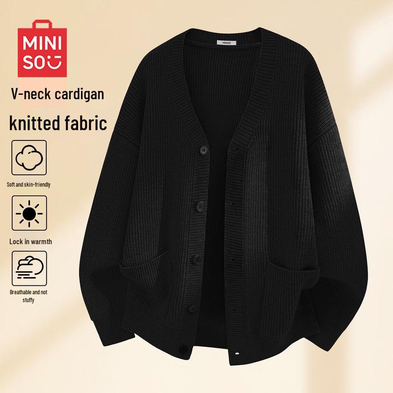 MINISO Unisex Casual V-neck Knitted Cardigan 2XL 3819₽