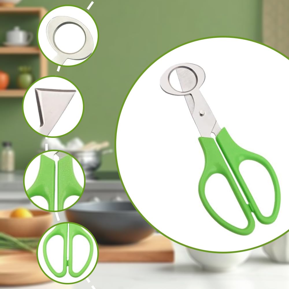 Quail Egg Egg Bird Egg Dedicated for Cracking Perfect for Opening Kitchen Gadget Cutter, Cracker, Scissors, Shells, Eggs, (Green)