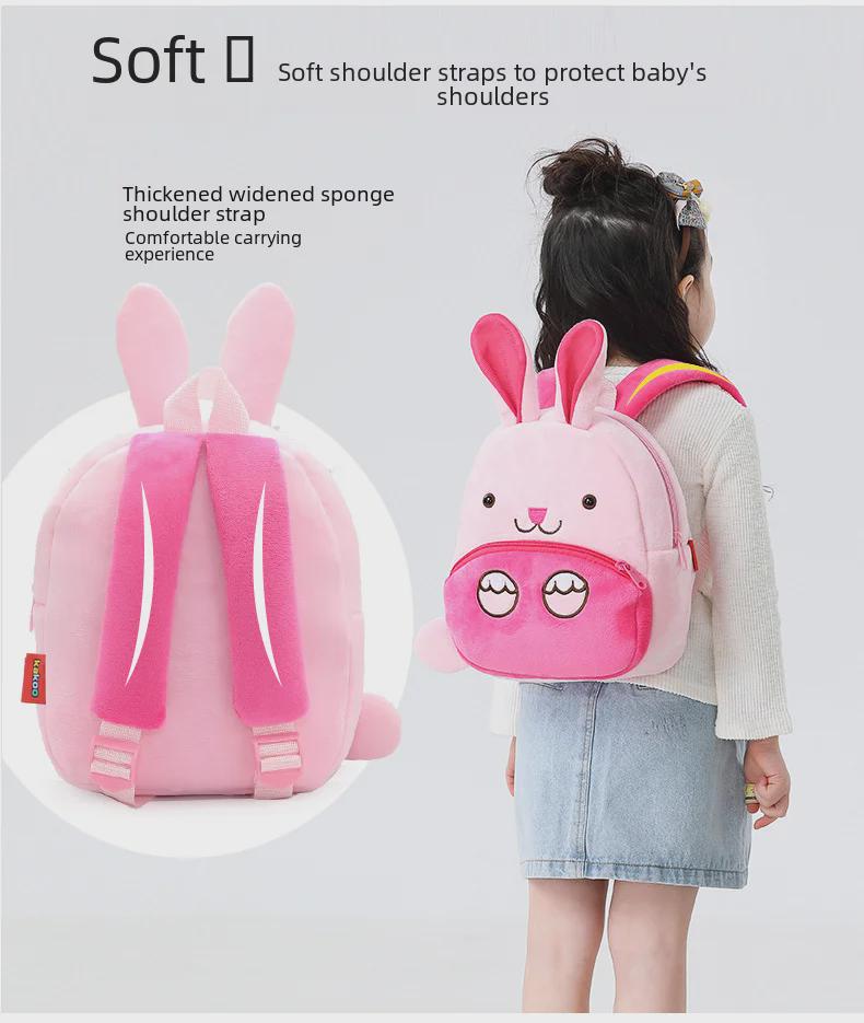 Přizpůsobitelný plyšový batoh kreslených zvířat pro děti ve věku 2-4 let – ideální do školky!