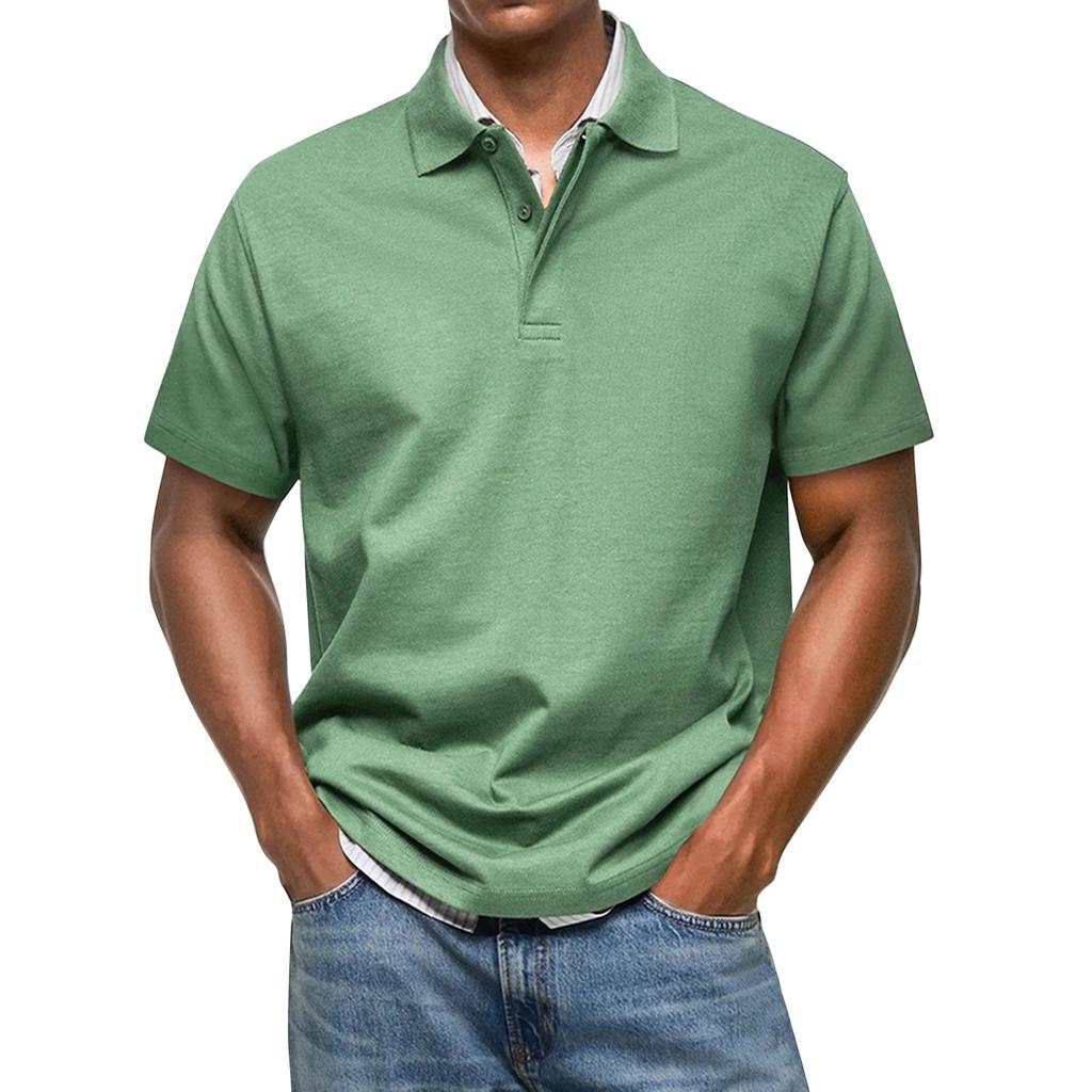 Men's Summer Solid Color Hidden Button Short Sleeve Loose Shirt Men's Casual Fashion Tops