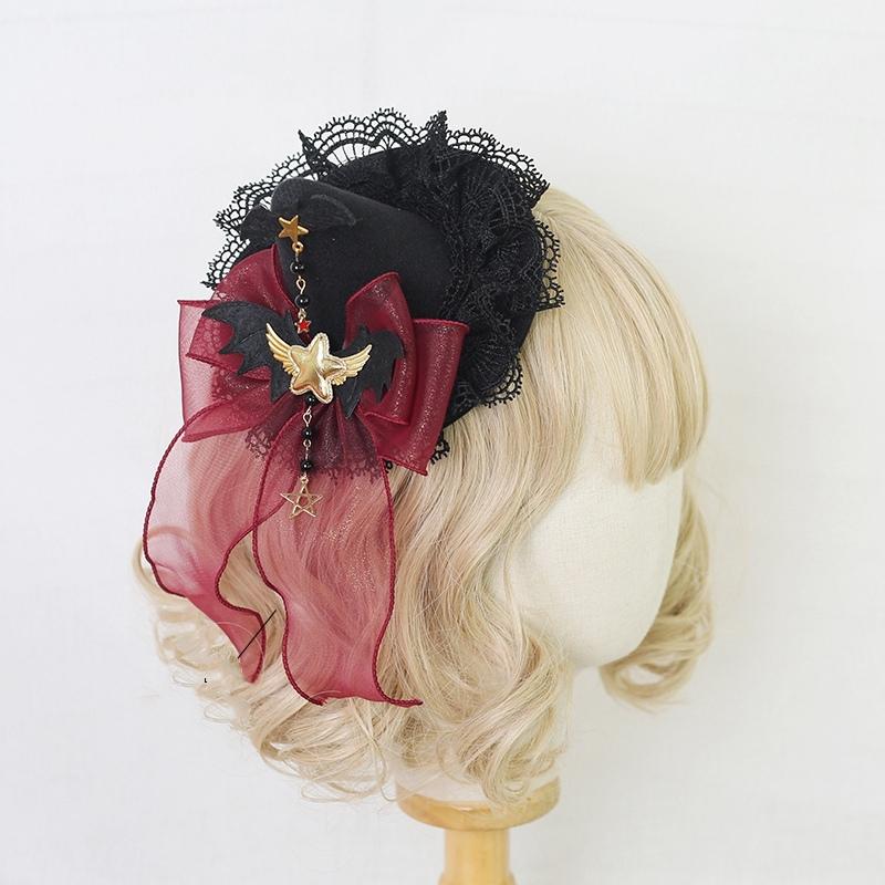 Black Curved Cone Witch Hat Gothic Lolita Women Cosplay Dress Hat Accessories Halloween Party Magical Clown Wizard Hat Decor