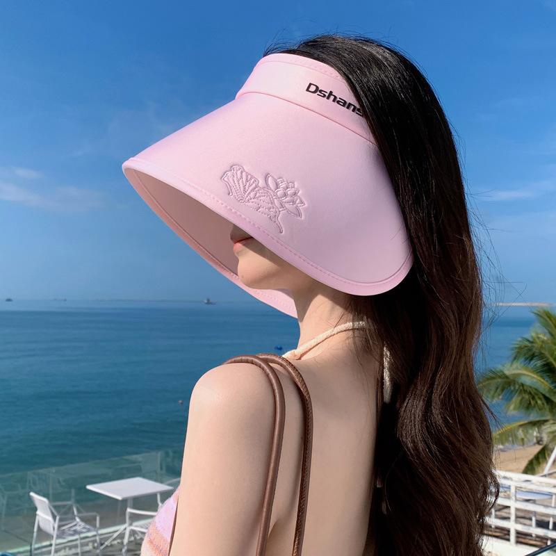 New Hat Women's Big Eaves Full Face Covering Empty Top Hat Outdoor Sun Protection Sun Hat Anti-ultraviolet Sun Hat Tide