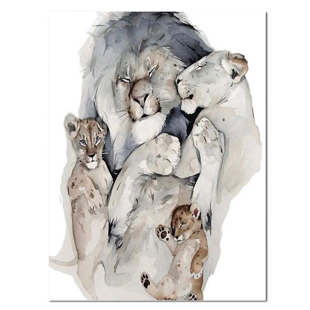 

Простой современный холст с принтом постер «Дикий лев» и принты Hoom Decor Гостиная Настенная картина с изображением животных Абстрактная картина маслом 20x30cm