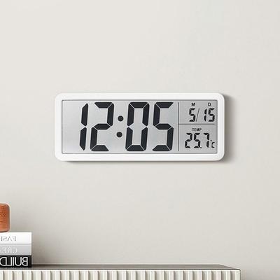 New Wall-mounted Electronic Wall Clock Multi-functional Temperature Digital LED Clocks 12/24H Voice Control Display Table Clock