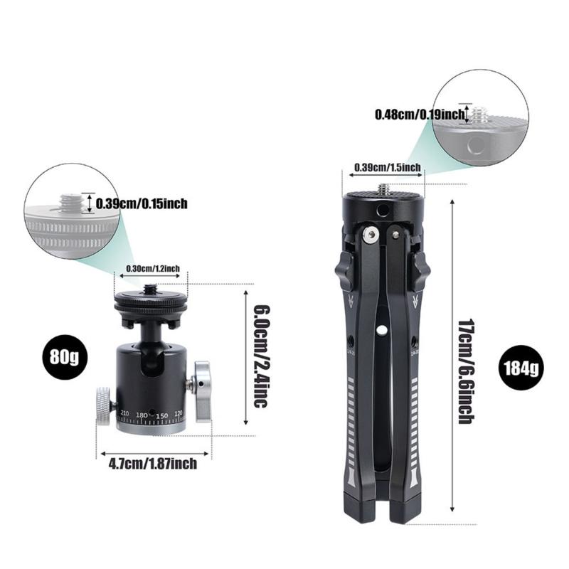 Tischstativ für Kamera und Telefon Handyhalterung Action-Kamera-Adapter Stabiler Griff Tragbares Tischstativ Desktop-Halterung