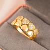 New Cute Women's Micro Inlaid Love Gold Fashionable Elegant Ring with High End Design Sense Versatile Sweater Zircon Gifts