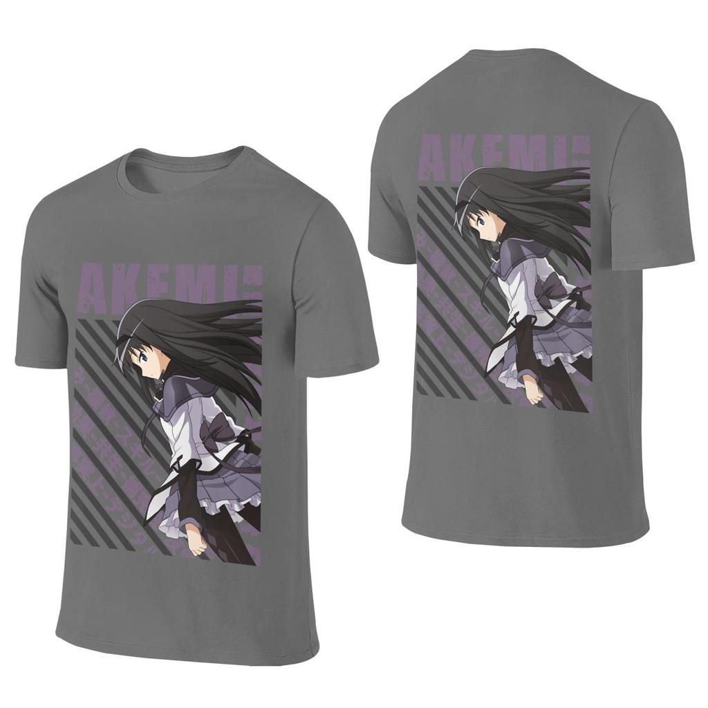 Mahou Shoujo Madoka Magica Homura Akemi Soft And Glutinous Reversible Tshirt Lazy Vibe Solid Color Basic Tee