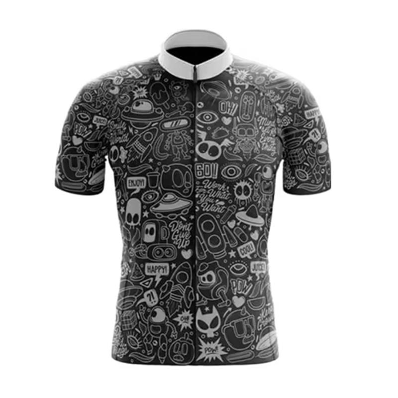 

Jersey Set Short Sleeve Cartoon Bicycle Clothing Men Black MTB Maillot Ciclismo Bike Racing Bib Shorts Set 2026 Summer Breathable Cycling Suit Set S