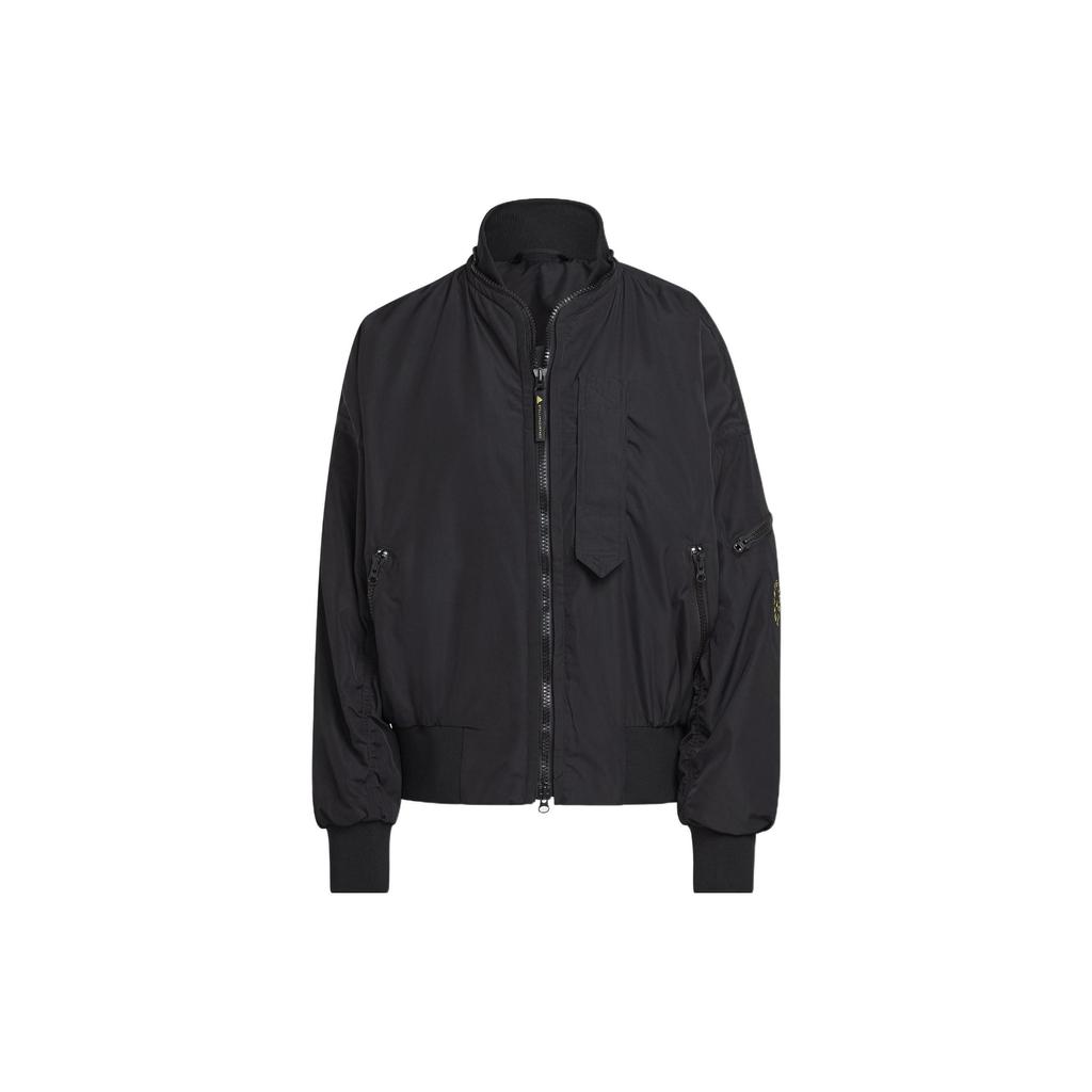 Adidas Stella McCartney Logo Print Solid Bomber Jacket Women Jackets Black HG6887