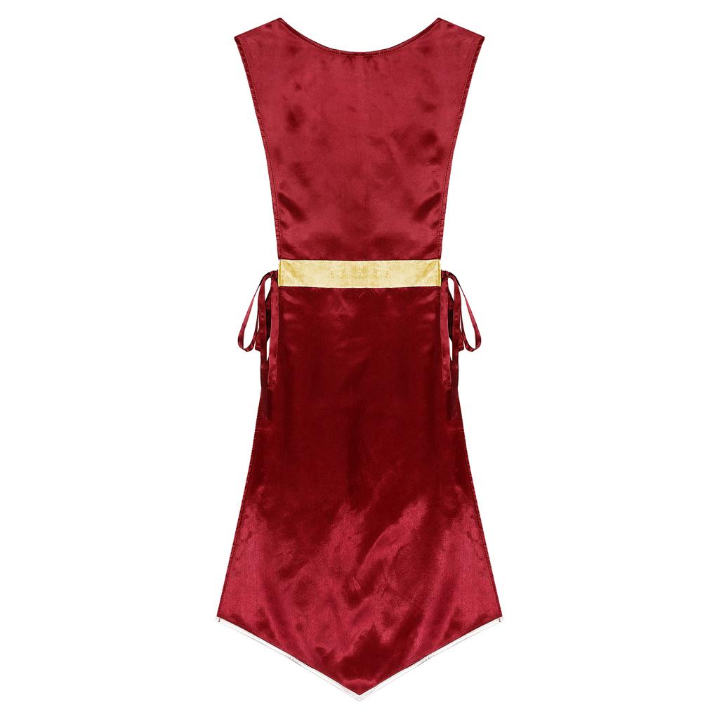 Womens Church Worship Robe Choir Performance Tunic Metallic Patchwork Lace-Up Sides Split Satin Dress Dancewear