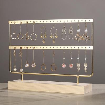 Solid Wood Iron Art Earring Holder Jewelry Display Stand for Home Storage and Hanging Ear Studs.