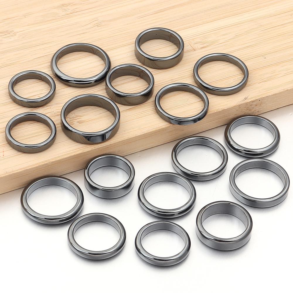 Schwarzer Gallensteinring Naturstein Hämatitring Nicht magnetisch Gesundheitsvorsorge Strahlenschutz Großhandel Schmuck Hochzeitsgeschenk