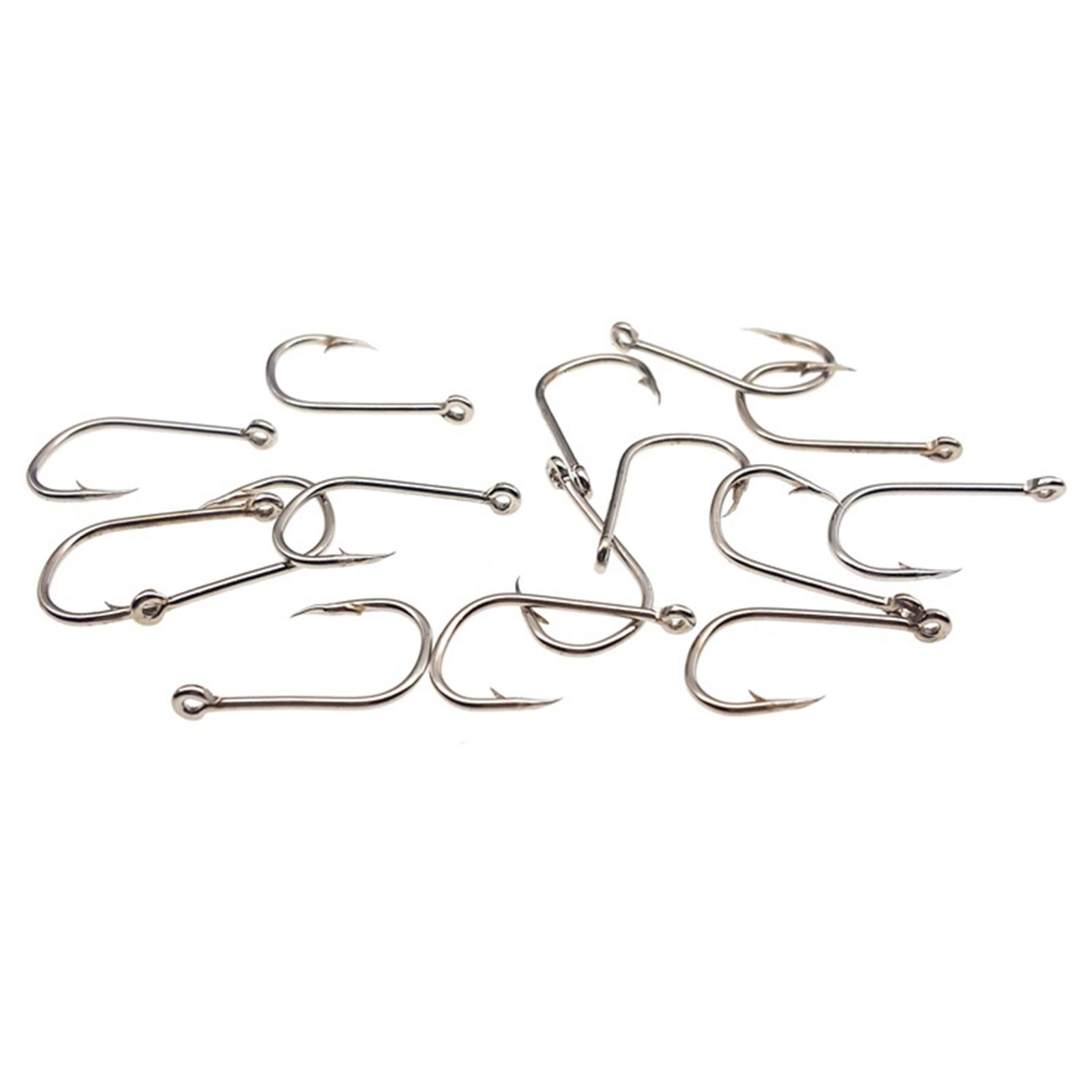 

100Pcs Stainless Steel Fishing Hooks with Ring Carbon Steel Size 3#-12# Sharp Durable for Fishing Lovers Silver Black Gold срібний