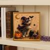 Seasonal Home Decor Projects Halloween Faux Pearl Painting Kit, Puppy Art DIY Witch Stress Relieving Hobbies Hat Bead Craft Kit for Adults And Teens,