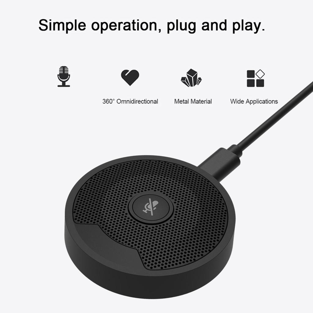 UM10 USB Conference Microphone 360 degrees  Omnidirectional Condenser PC Microphones for Video Conference Gaming