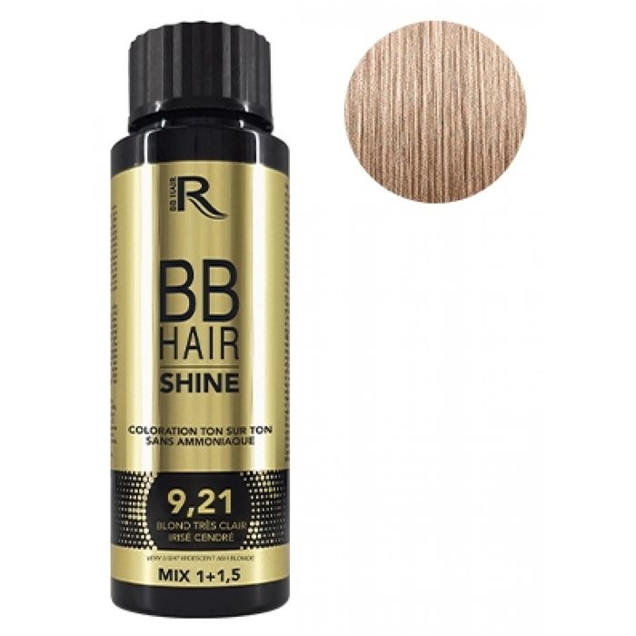 BBHair Shine Generic Ton Sur Ton Coloration 9.21 Very Light Ash Iridescent Blond 60 Ml