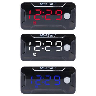 Thermometer Voltmeter Watch 3 In 1 Motorcycle Car Electronic Watch Digital Clock