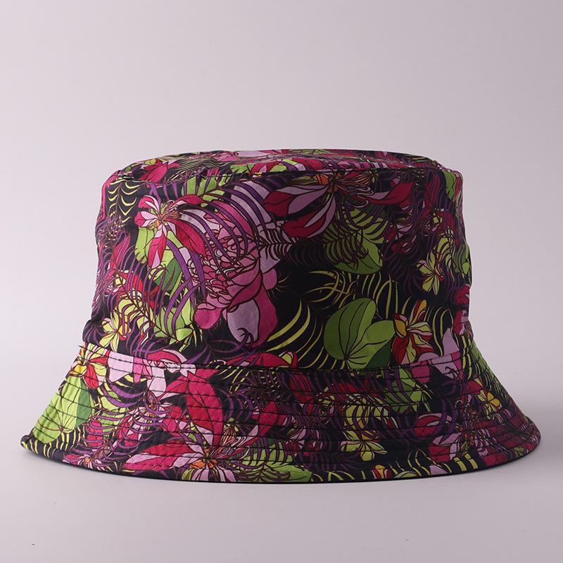 Digital printing small edge bucket hat spring and summer double-sided can wear outdoor sunshade basin hat spot