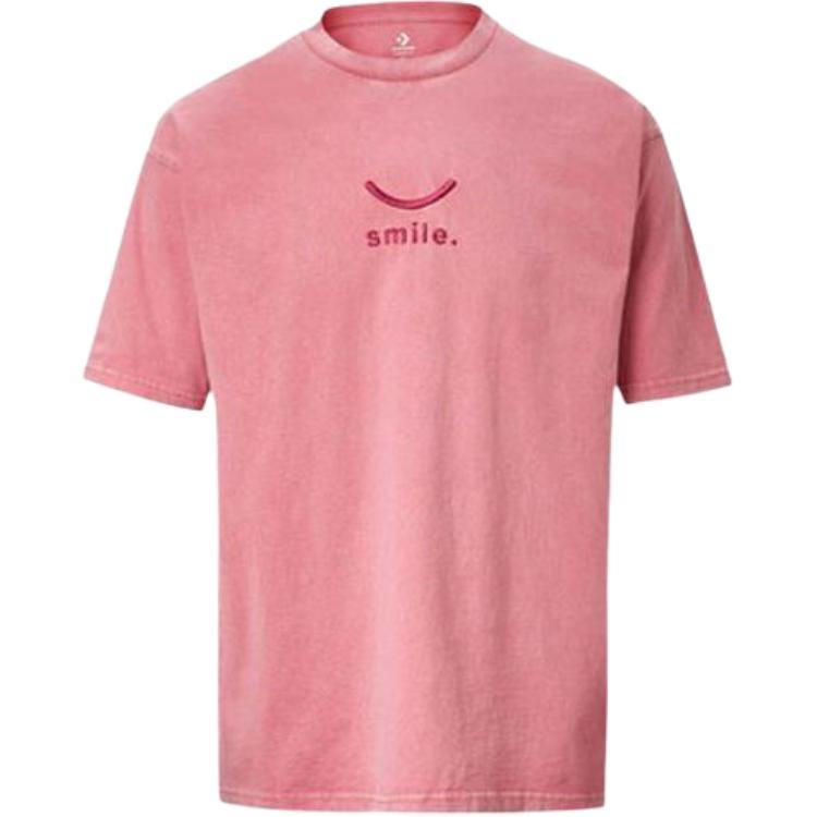 Converse Jack Purcell Embroidered Sports Round Neck Short Sleeve Couple Style Pink Men s 10020930-A03 XXL