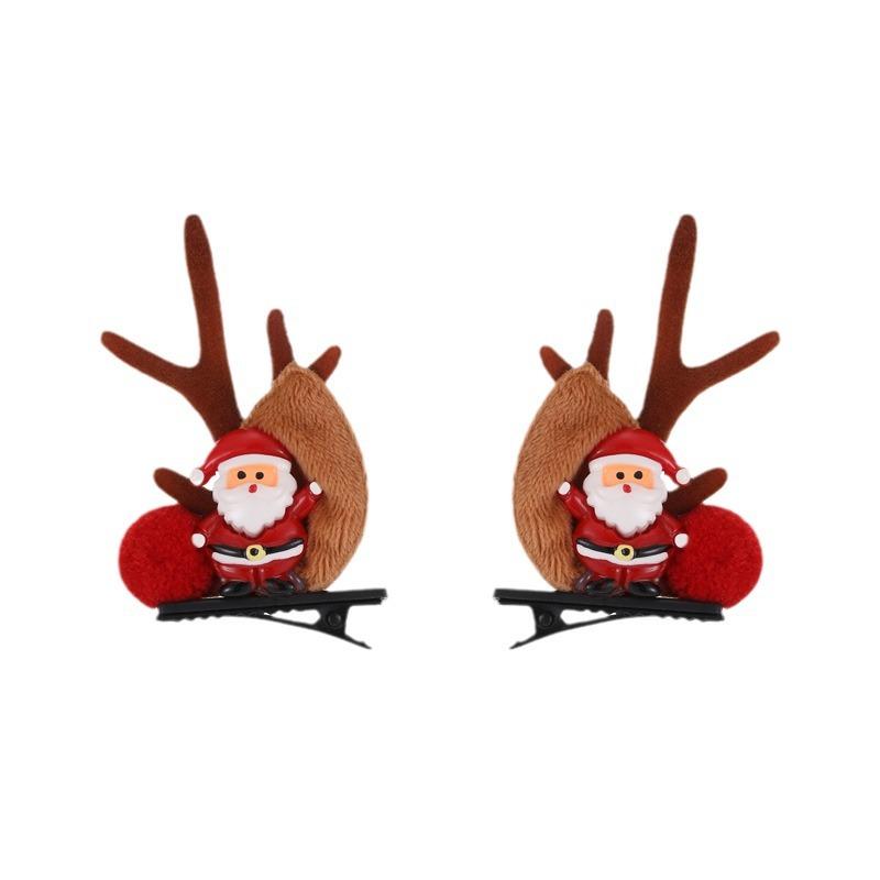 Christmas Antler Hair Clips New Year Hair Clips Elk Antler Duckmouth Hair Clips Cute and Sweet Headwear