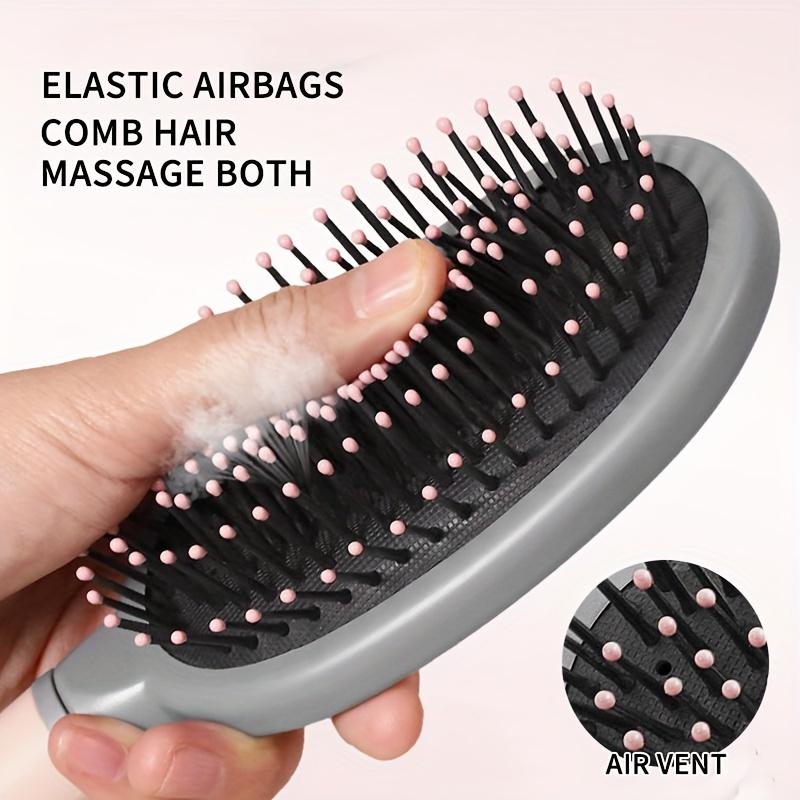 [Nylon Bristle Hair Brush] Nylon Bristle Hair Brush for Women, ABS Plastic Handle, Finishing Comb for Normal Hair