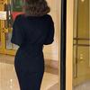 Rollkragen frauen Kleid Langarm Pullover Kintted Kleider Frauen Hohe Taille Schlank Herbst Winter Pullover Stricken Lange Robe Neue
