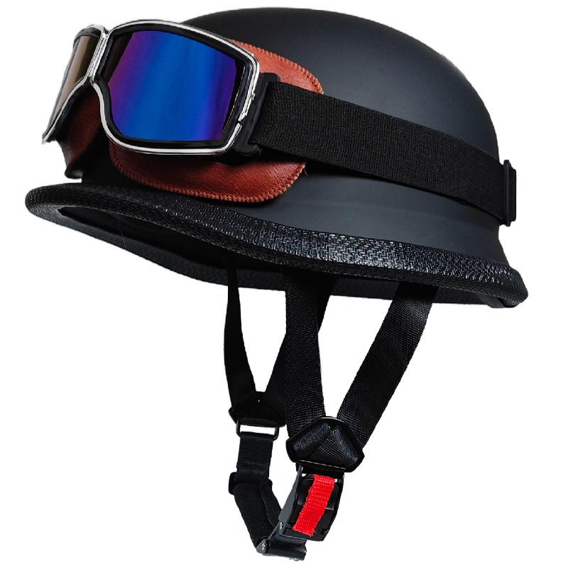 

Unisex Vintage Motorcycle Half Helmet: Lightweight, Personalized German Style Pot Helmet for Summer Riding Extra Large