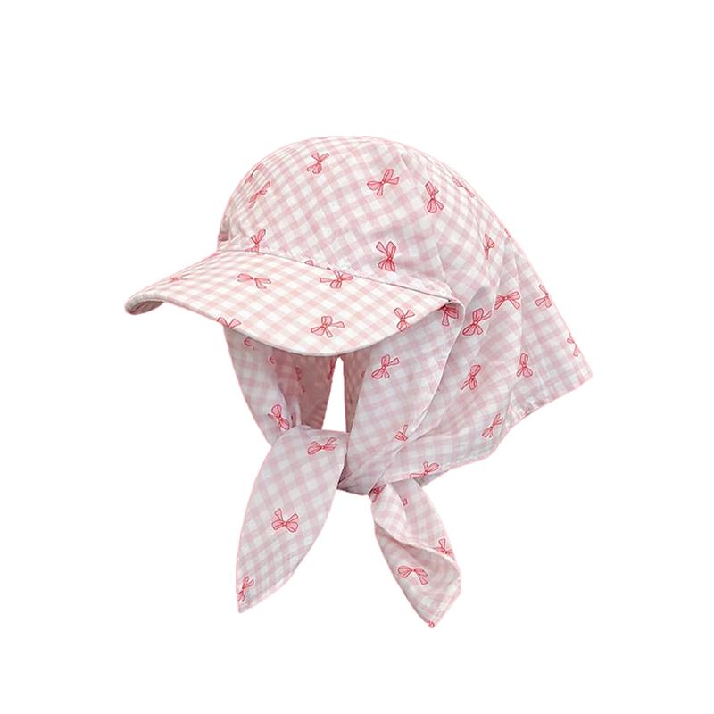 

Милые конфетные цветные банты с принтом на ремне, солнцезащитные шляпы для женщин, летние солнцезащитные шляпы для путешествий на открытом воздухе, универсальные солнцезащитные кепки-шарфы, подарки розовый