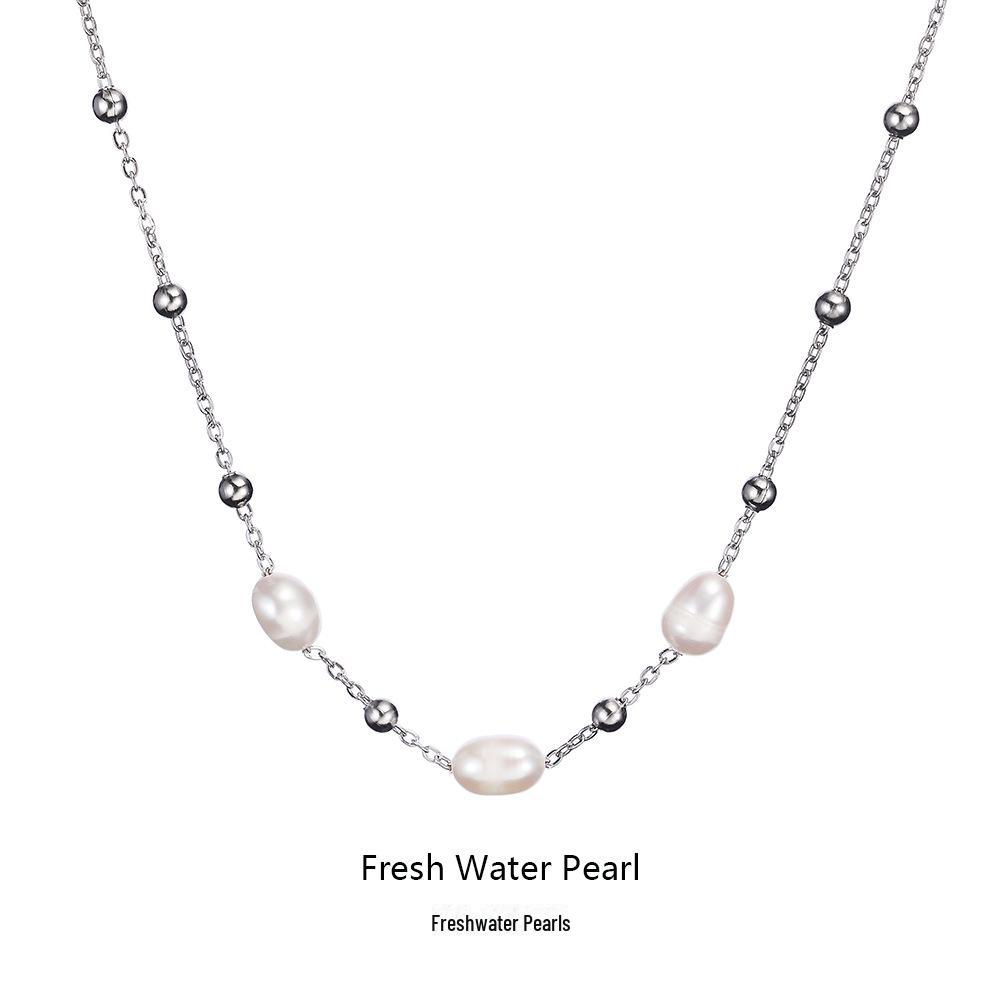 

Элегантное ожерелье из нержавеющей стали с 18-каратным золотом, песчаником и пресноводным жемчугом — водонепроницаемое и не выцветает.