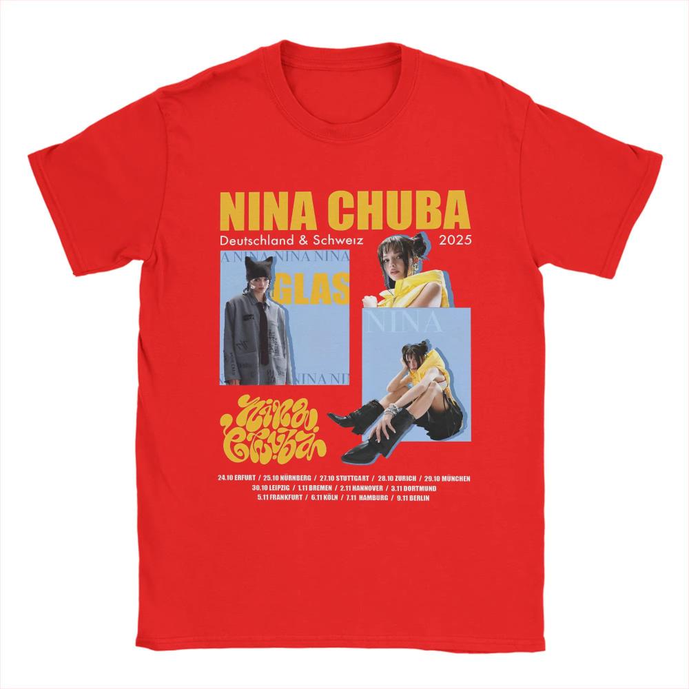 Oversized T-Shirt Summer Nina Chuba Novelty T-Shirts 2025 Tour Cotton T Shirts for Men Y2K Fun Cheap Print Short Sleeve Clothes