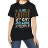 I Like Coffee T-Shirt Cats Lover Tee Slogan Tee - Gift for Boy Teen Girls Mom Dad Grand Family Friend Sister Brother Crew Team Party