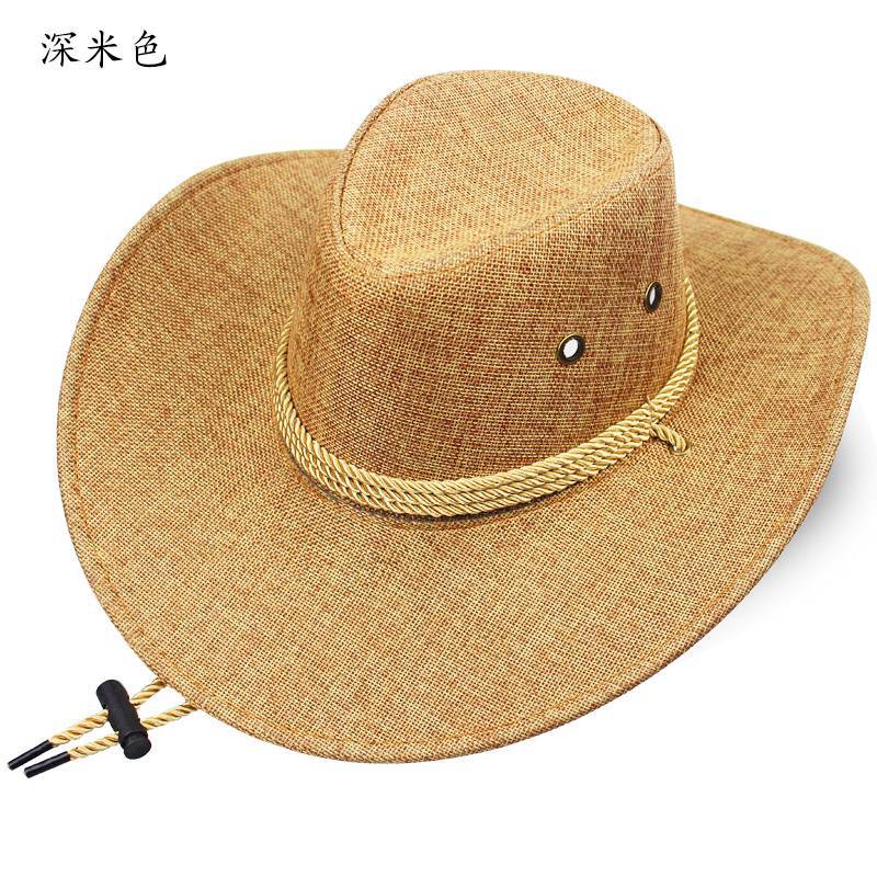 Hat Men's Big Eaves Sun Hat Outdoor Beach Hat Sun Hat Men's Hat Mountaineering Hat Panama Cowboy Hat