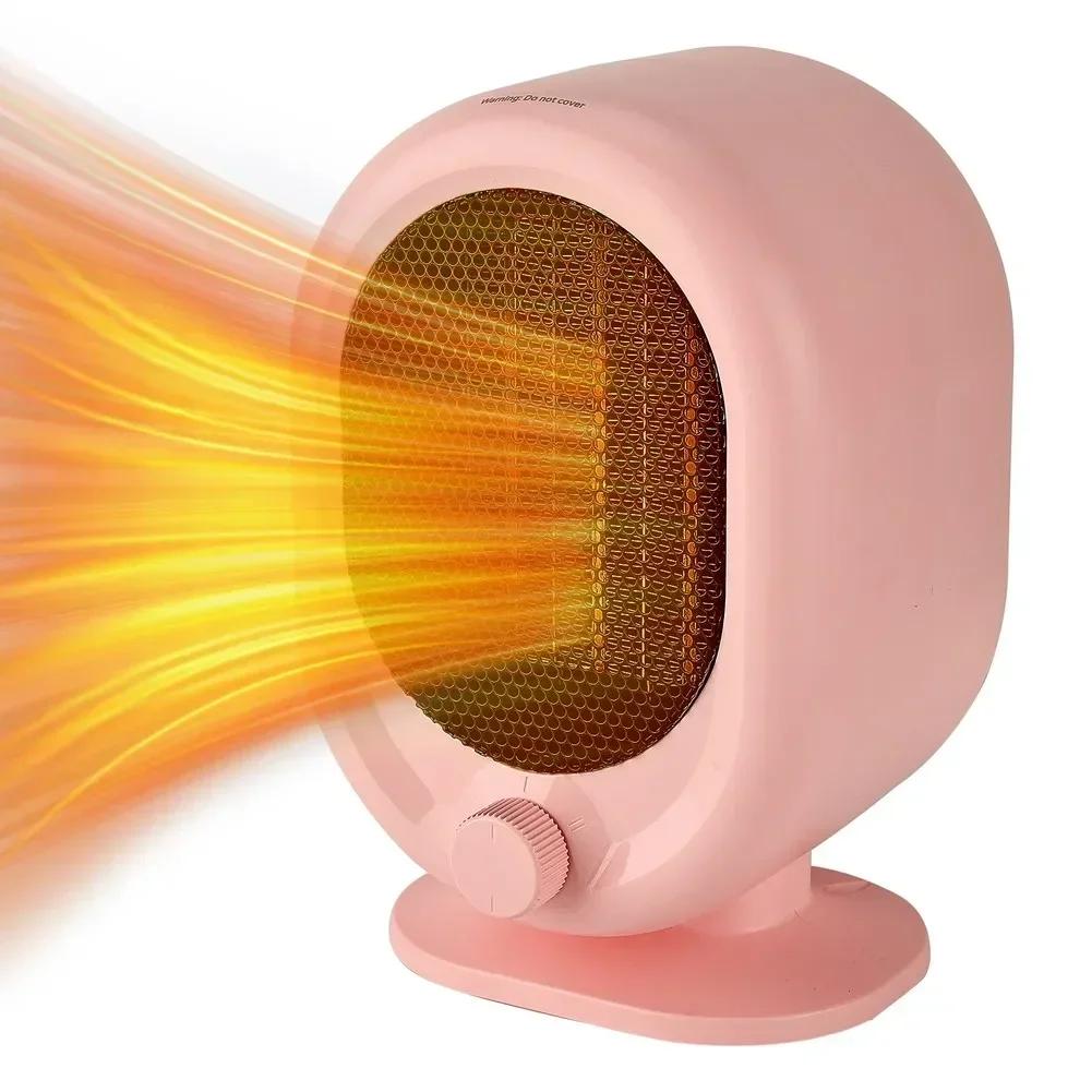 Warm Air Blower Adjustable-Power 360° Round Heating Heater High-Power Mini Desktop Heater Heating Tilt Function For Pets Parts красный