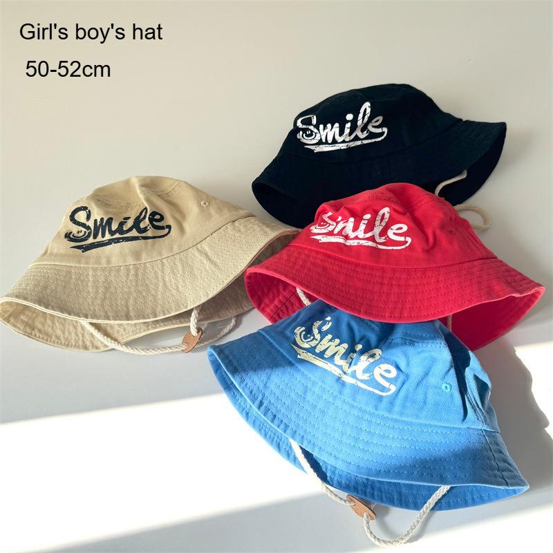Baby Kids Hat 50-52cm 2-4 Years Spring Summer Thin Bucket Hat Sunscreen Sunhat Outdoor Travel Casual Hat for Boys Girls
