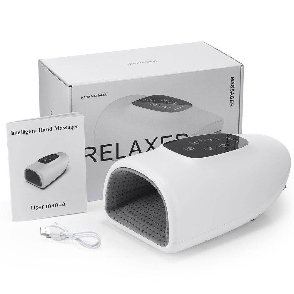 Electric Hand Massager Wireless 5 Levels Muscle Relaxation Treatment Hot Compress Palm Acupoint Massage for Stress Relief