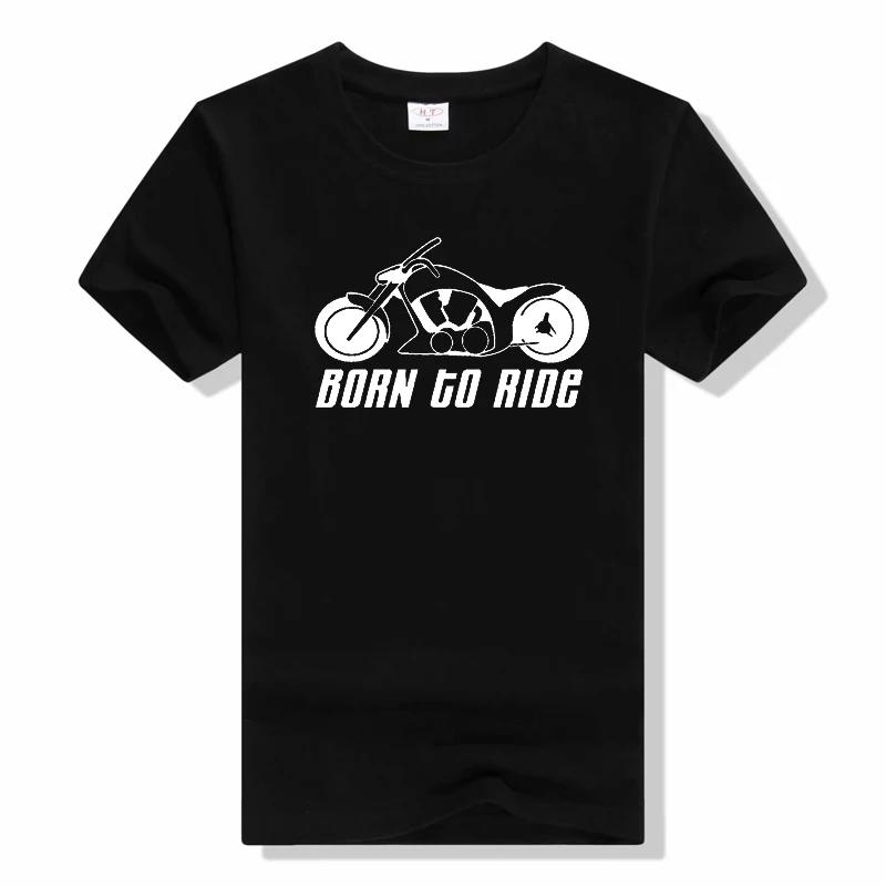 Novelty Born to Ride Forced to Work T-Shirt BORN TO RIDE Skull short sleeved  Breathable t shirt