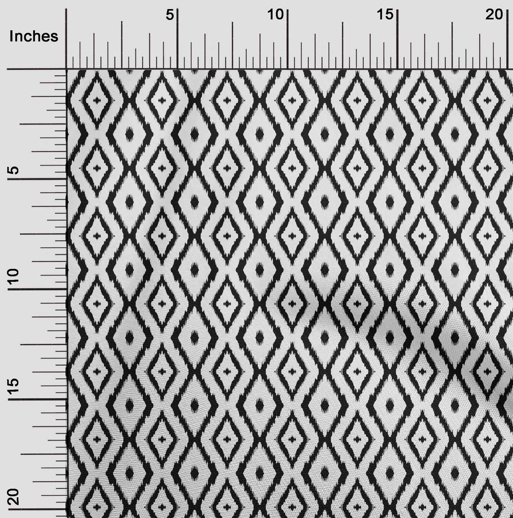 oneOone Cotton Poplin Black Fabric Ikat Sewing Craft Projects Fabric Prints By Yard 42 Inch