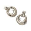 CARLIDANA New Arrival Minimalist Stainless Steel Gold Plated Stripes Hoop Earring Women Tarnish Free Chunky C Stud Earrings
