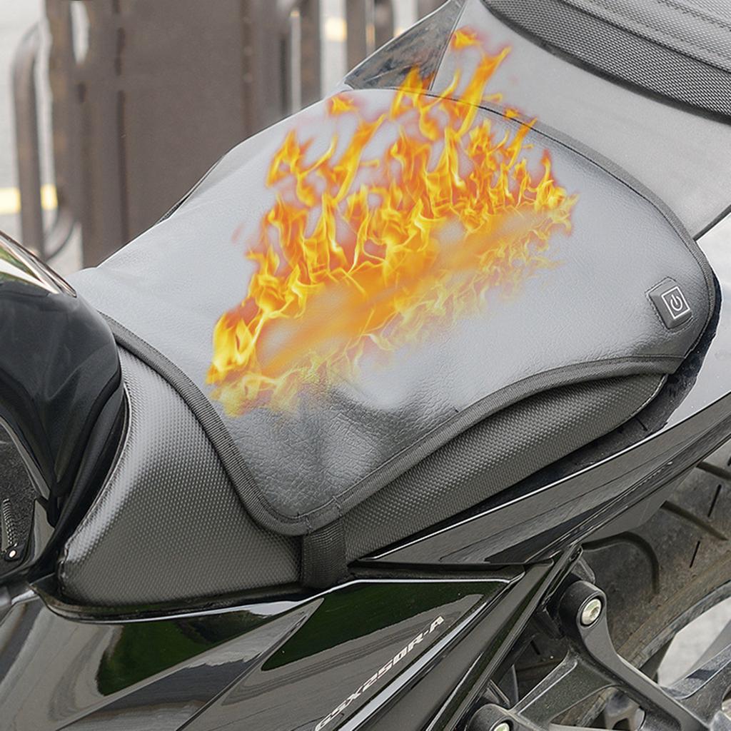 Upgraded Motorcycle Heated Seat Cushion Electric Heated Seat Pad Suitable for Motorcycle Snowmobile ATV Home Office