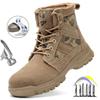 Outdoor Men Work Boots Safety Shoes Anti-puncture Safety Boot Work Steel Toe Shoes Indestructible Desert Combat Boots Protective