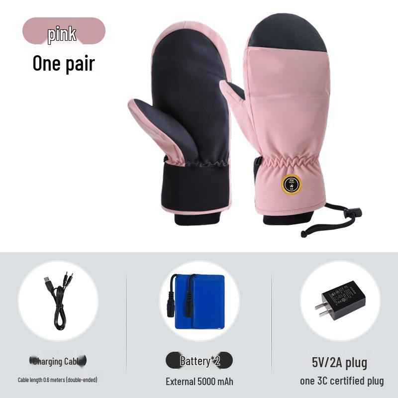 Unisex Heated Winter Mittens: Waterproof, Warm, and Ideal for Hiking, Skiing, Electric Biking, and Motorcycling.