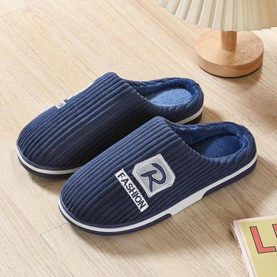 Herren Retro Übergröße Rutschfeste Winter Baumwollpantoffeln für Drinnen