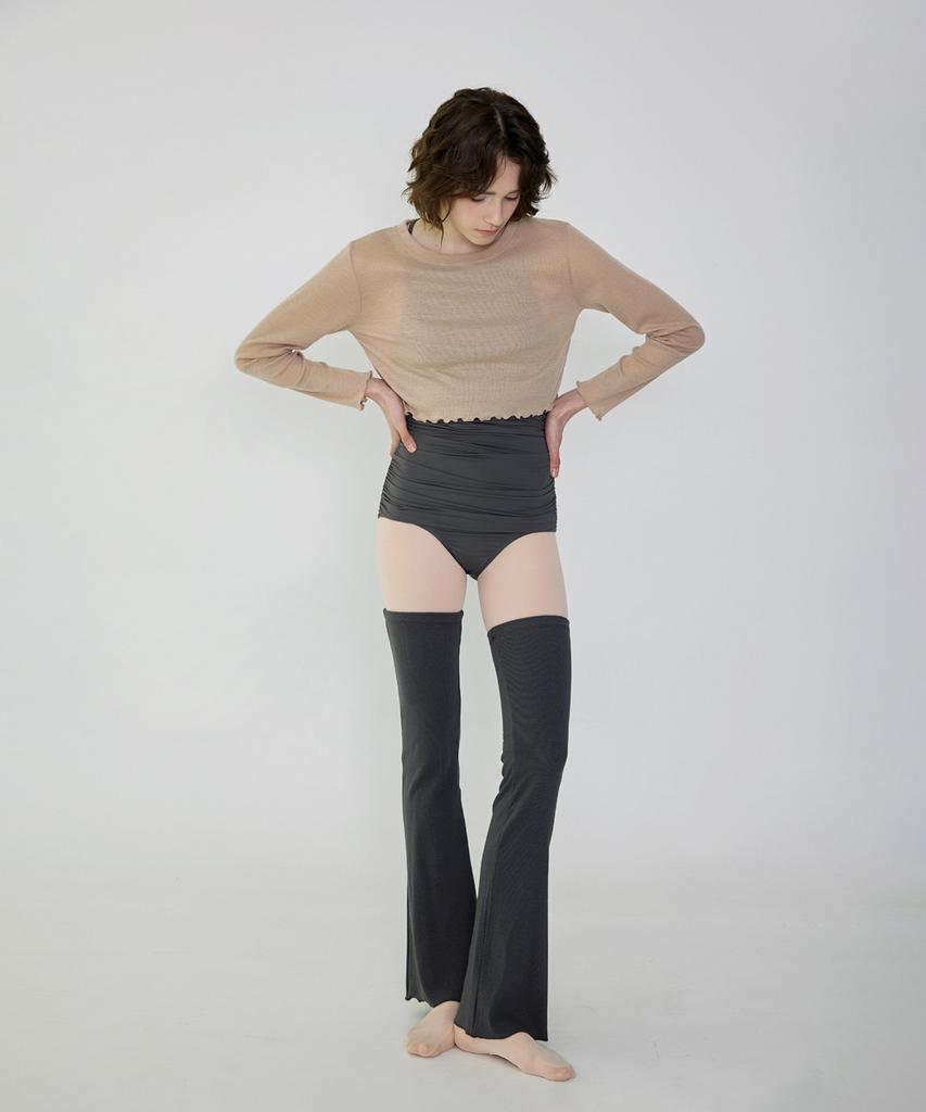Debiweeo New Wave Holic Crop Long Sleeve Tee Devi-T0047-Beige