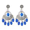 Retro Ethnic Style Rhinestone Tassel Earrings for Women , Nepal Fashion Dangle Earrings , Classic Elegant Drop Earrings