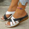 Damen Sandalen Mix Farbe Keilabsatz Sandalen Damen Sommerschuhe 2025 Sommer Sandalen mit Absatz Hausschuhe Sommerschuhe