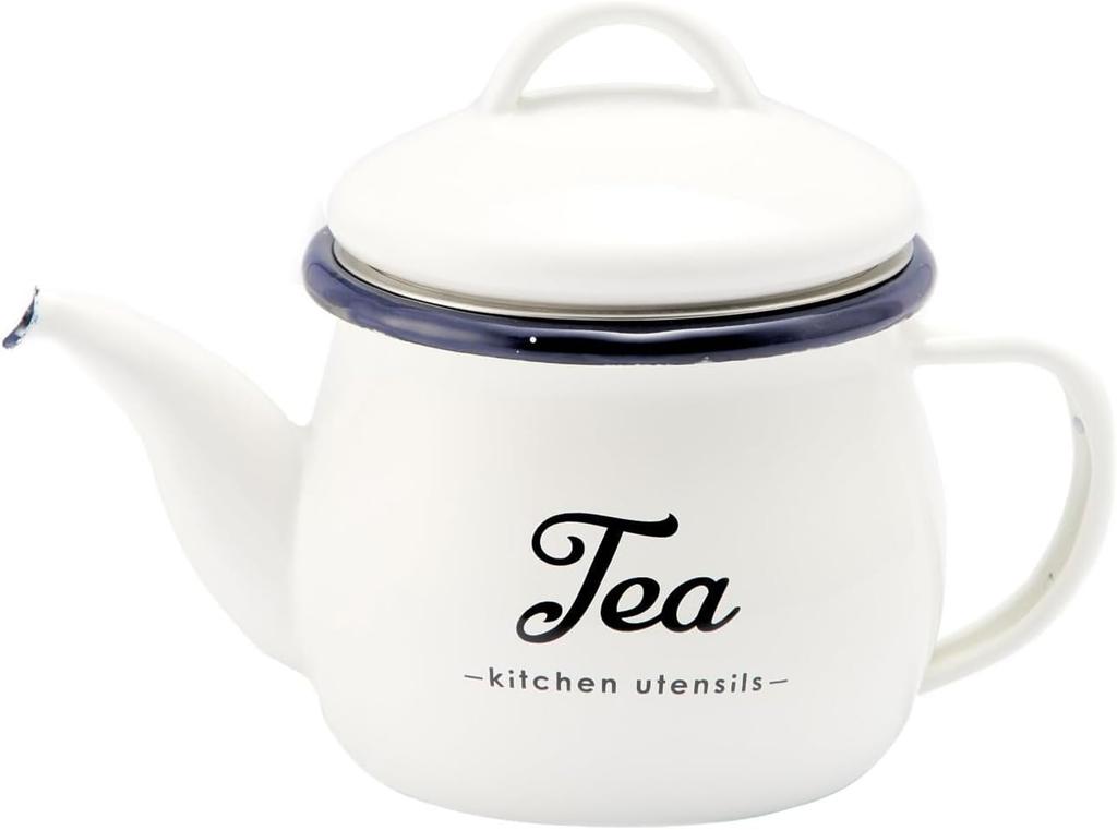 Toyo Enamel Lilly White Enamel Teapot Tea White W18 (with Strainer) Size Approx. D10.6 H12.5 LW-207