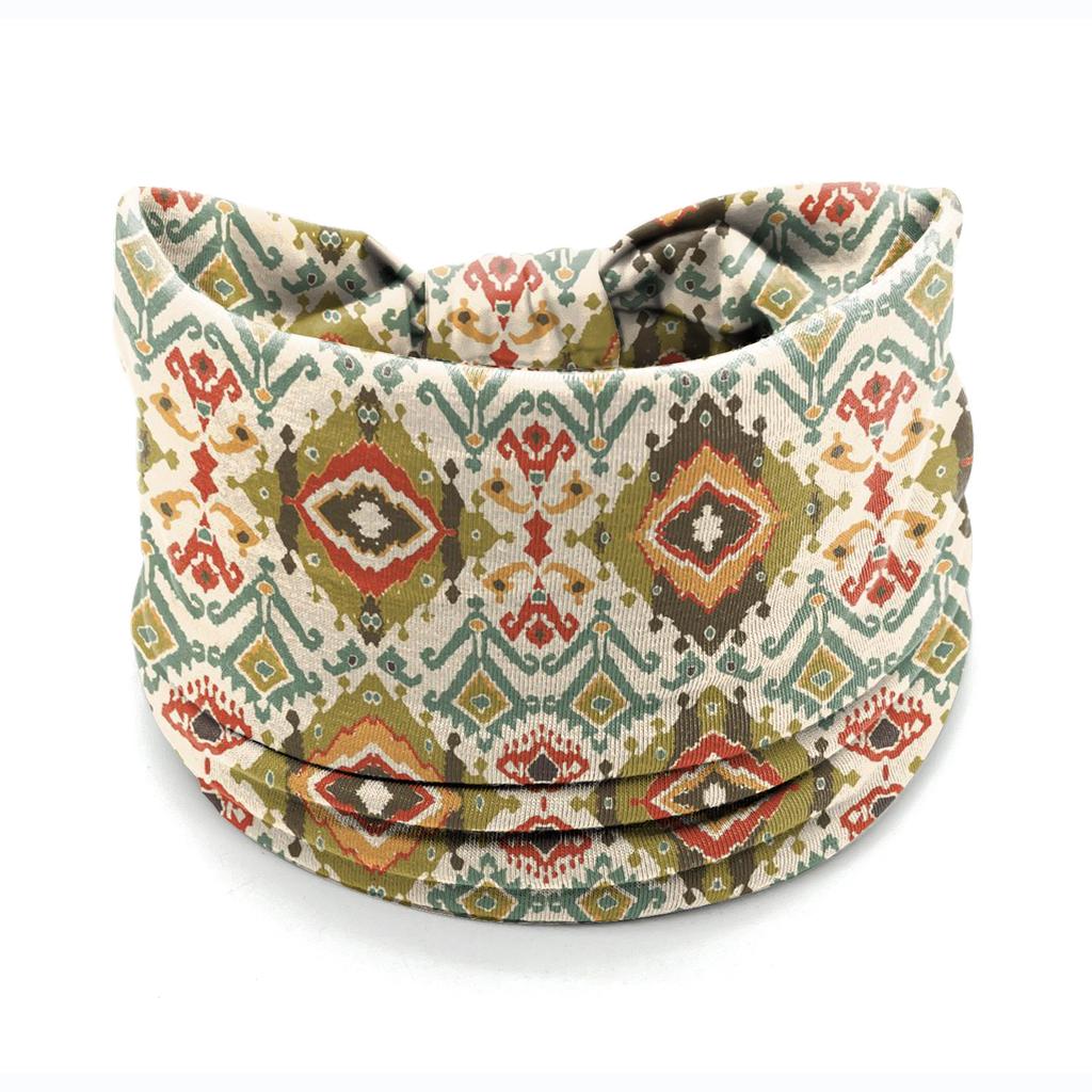European American Women's Hair Band African Print Pattern Wide Edge Elastic Knot Sports Yoga Headband Women's Headwear Hair