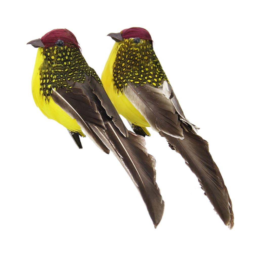2PCS Fake Birds Artificial Feather Foam Doves Wedding Garden Decoration